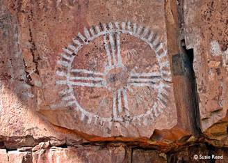 Shield rock art photo by © Susie Reed • near Sedona, Arizona